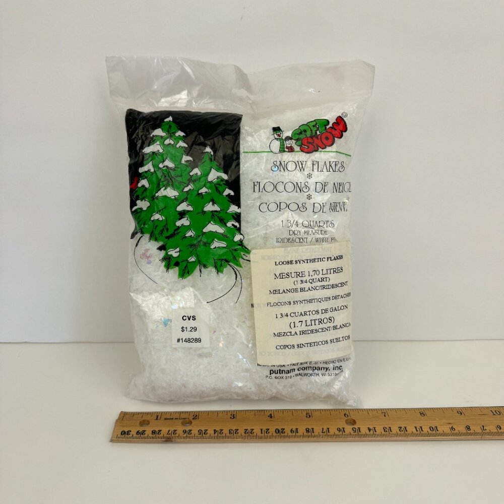 Vtg Bag‎ Soft Snow Iridescent White Mix Putnam Company Made in USA CVS READ